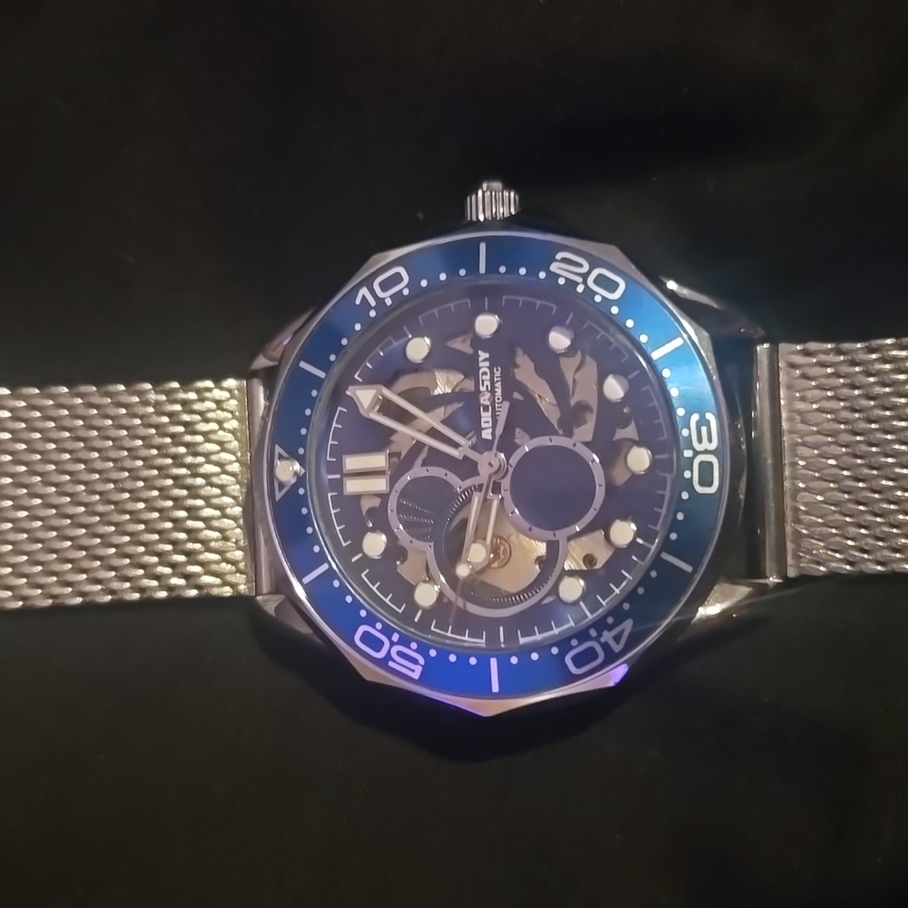 Stylish Silver and Blue Watch